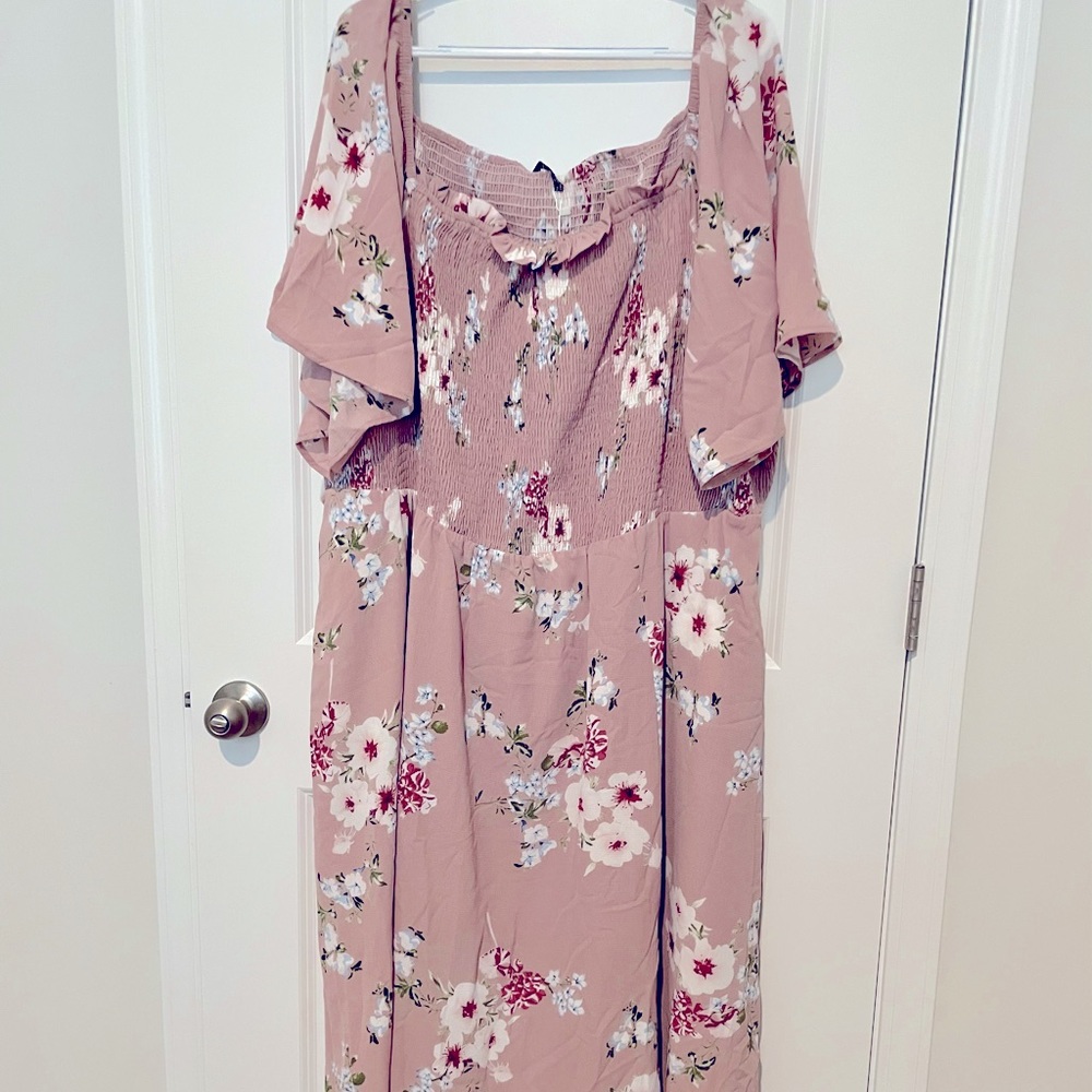 Bloomchic 5X blush floral dress